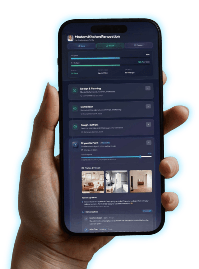 Client viewing project updates on TR△CE